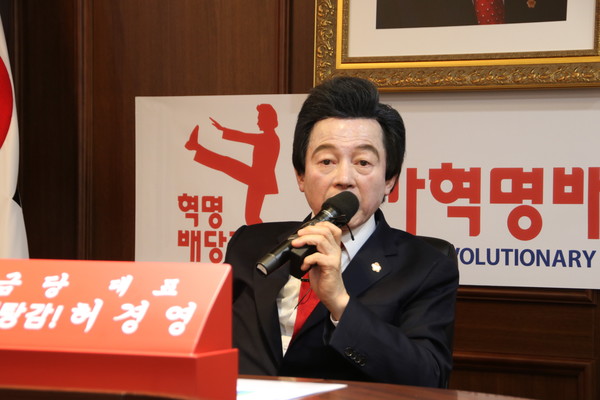 (사진:글로벌뉴스통신 최광수 기자)허경영 국가혁명당 대표