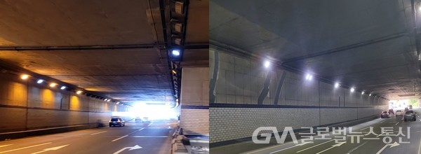 (사진제공: 용인시)용인시 삼막곡 제1·2 지하차도 조명 LED등으로 교체