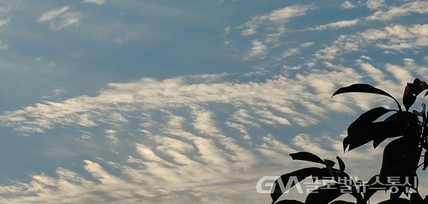 (사진:글로벌뉴스통신 송영기 기자)8월7일 입추였는데, 오늘 아침 동쪽에 구름이 벌써 다르다