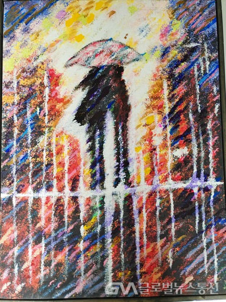 빗속 풍경2, landscape in the rain2, 950x570mm 캔퍼스에 아크릴화, Acrylic on Canvas