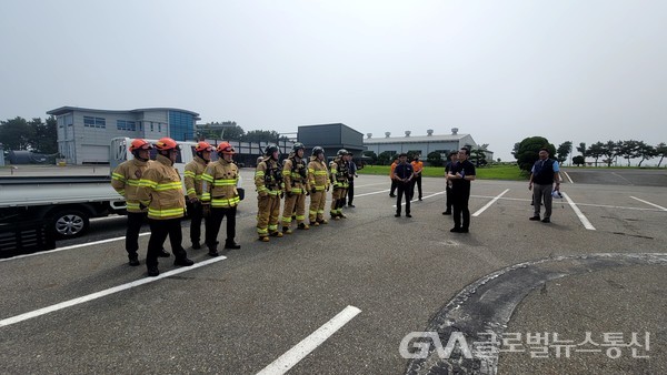 (사진제공:부산소방) 전기차 화재 현장대응 훈련