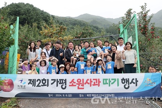 (사진제공:가평군) 서태원 가평군수, 제2회 가평소원사과 따기 행사 참석