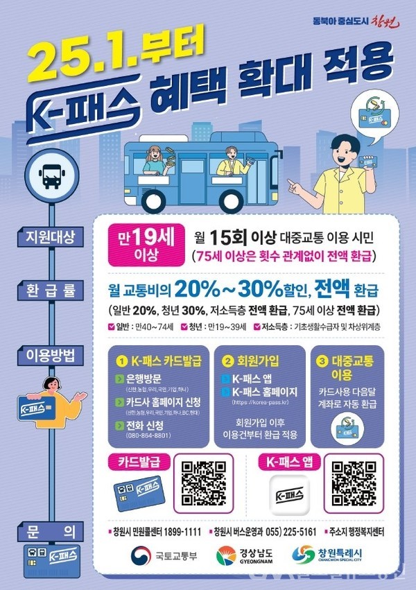 (사진제공:창원특례시) 새해부터 K-패스 혜택 확대 지원 본격 시행-홍보물